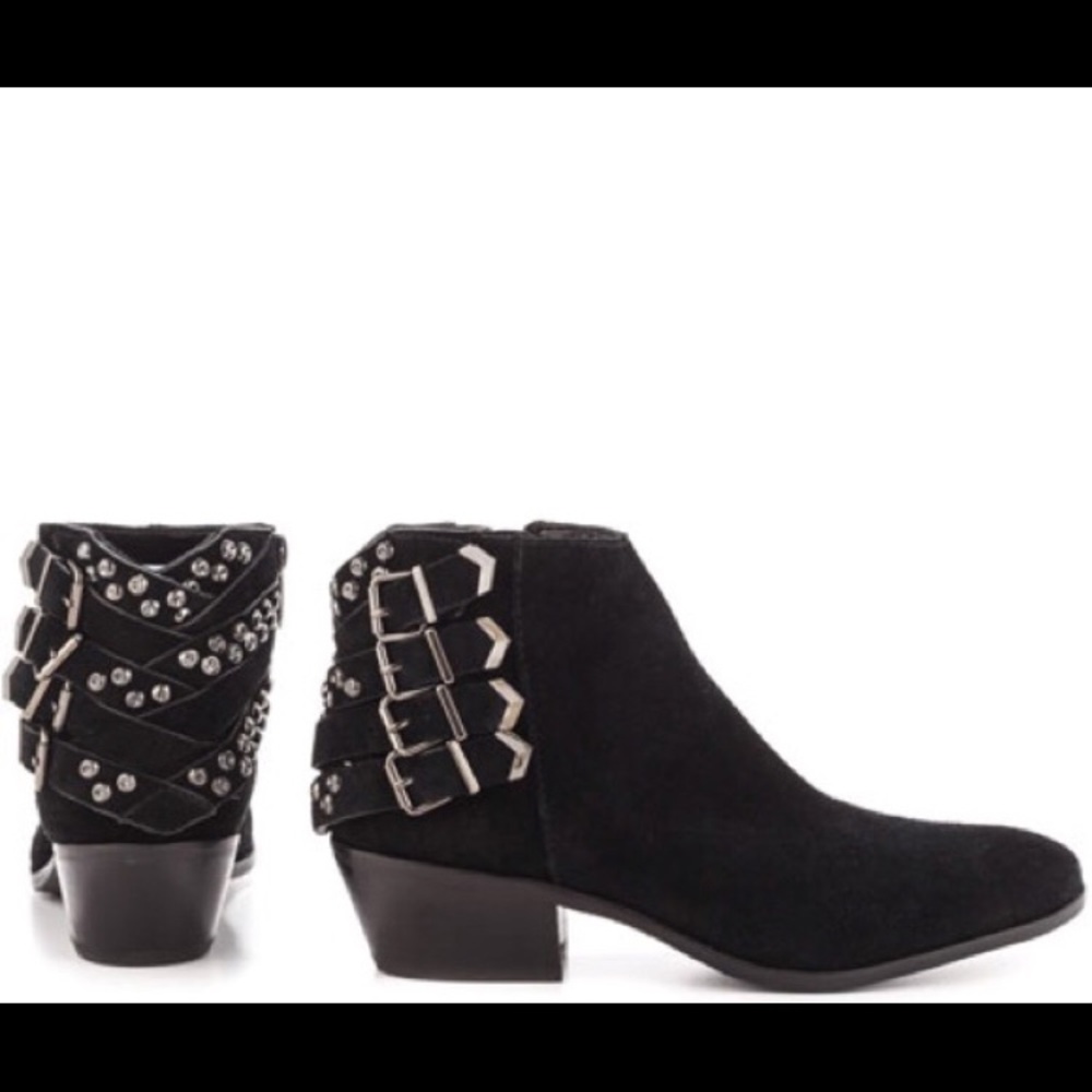 Sam Edelman black suede studded booties